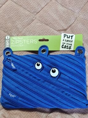 ZIPIT Zipsters Monster Kids Blue Pencil Case Pouch